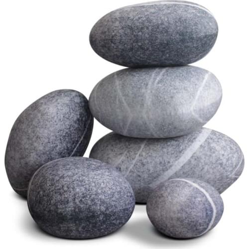 6 pcs creative cobblestone pillow simulation soft stone cushion seat pillow children play doll scene props decoration