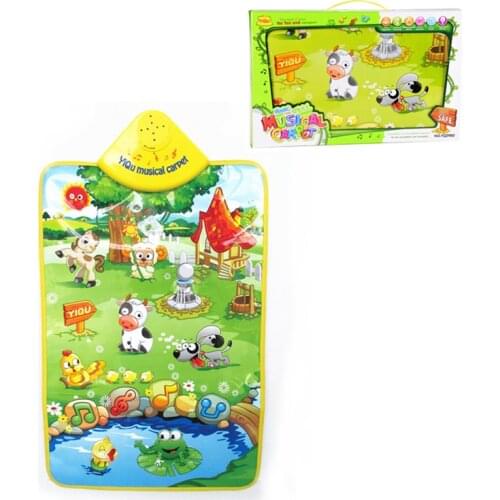 60cmX40cm Baby Music Carpet Baby Music Mat early Educational music happy farm Baby Kid Child Piano Music Plat Mat with box