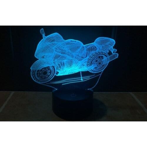 7 Colors Cartoon Motorcycle Toy Action Figures Starfleet 3D Table Lamp Led Toys Funny Gift Decoration Led Motorcycle