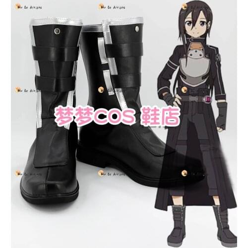 Anime Sword Art Online Kirigaya Kazuto Kirito cosplay Shoes Boots Custom-Made Halloween Carnival Party Props