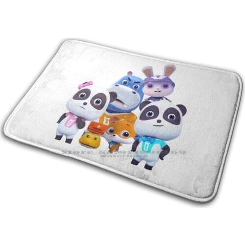 Babybus , Super Rescue Team Kiki And Panda Clothing Mat Rug Carpet Anti-Slip Bedroom Entrance Door Mat Baby Bus Babybus Panda