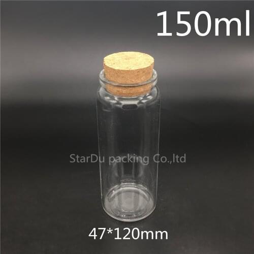Free shipping cork jar 240pcs/lot 150ml glass bottle sealed bottle,100g cork bottle container of high quality