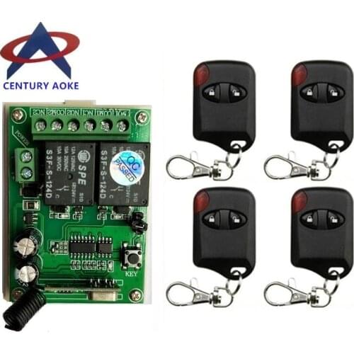 DC24V 2CH RF Wireless Remote Control System teleswitch 2 Transmitter and 1receiver universal gate remote control radio receiver
