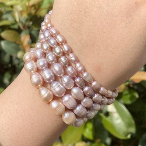 Natural Purple Freshwater Pearl Beads Loose Rice Shape Spacer Beads Necklace Bracelet Accessories For Jewelry Making Diy