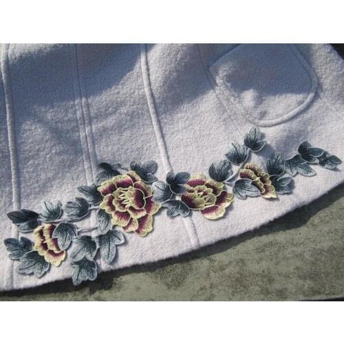 Size55*18cm-1piece Colorful Lace Patch Sewing Floral Flower Motif Venise Lace Applique for Garment Embroidery Lace patch