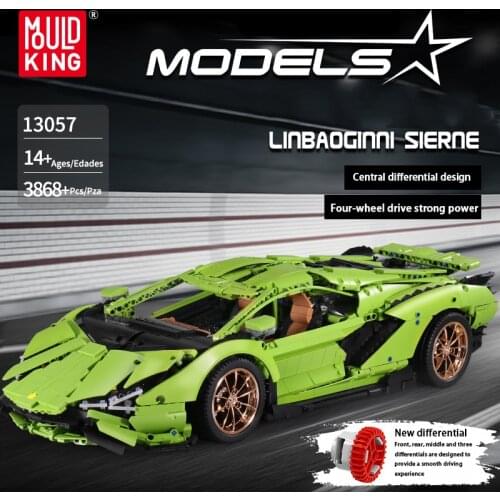 Kids Educational DIY Toys High-Tech The 1:8 Green Sian Racing Car Model Building Blocks Bricks with App Control for Child Gift