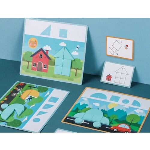 Baby Children Learning Educational Magnetic 3D Puzzle Jigsaw Tangram Game Thinking Logic Training Toy Gift Brain Tease