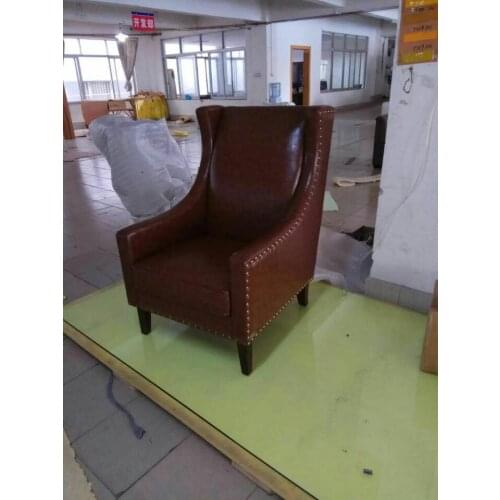 Cow real genuine leather sofa living room chair home furniture modern American Country style leisure chair oil wax leather chair