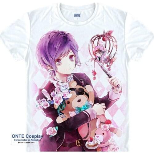 Anime DIABOLIK LOVERS Cosplay Komori Yui Printed Short-Sleeve T-shirts Sakamaki Kanato Fancy Tees Jibril Casual Summer Tops
