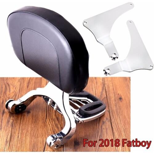 Chrome Fixed Mount&Multi Purpose Adjustable Driver Passenger Backrest For Harley FATBOY 2018 Model