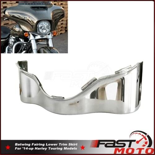 Chrome Motorcycle Batwing Fairing Headlamp Lower Skirt Trim Decorative for Harley Touring Street Glide FLHT FLHTK FLHX FLHXS