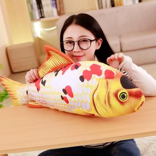 Simulation koi Fish Plush Toys Soft Animals Pillow Stuffed Doll Kids cat Toy for Children Girls Boys Birthday Christmas Gifts