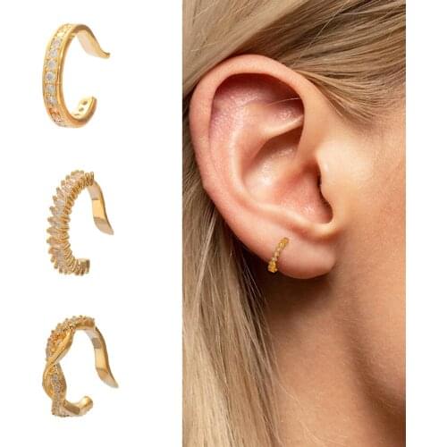 1PC CZ Ear Cuff No Piercing Conch Cuff Earrings for Women Fashion Adjustable Cartilage Helix Conch Fake Piercing Jewelry