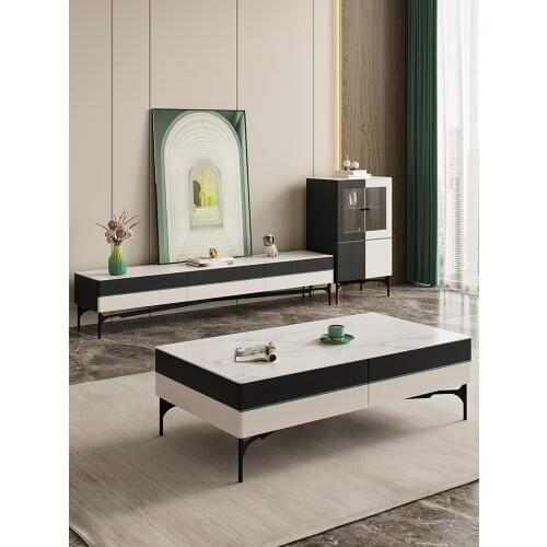 Slate coffee table TV cabinet combination modern minimalist Nordic Italian minimalist living room 2021 new set of furniture