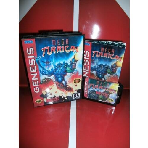 Mega Turrican with manual guide + retail box 16 bit MD card for Sega MegaDrive for Genesis