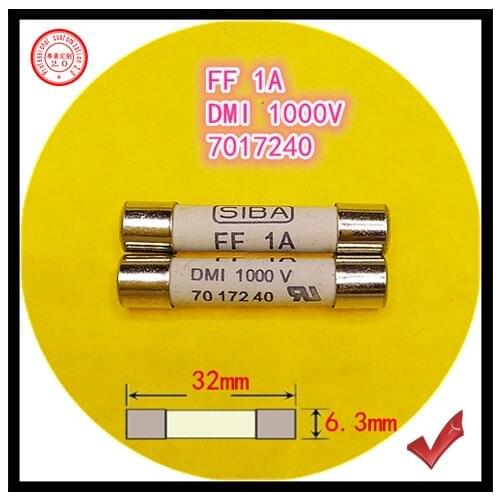 Multimeter fuse 6.3x32mm FF 315mA 500mA 600MA 1A 1.6A 2A DMI 1000V 7017240 ceramic fuse tube