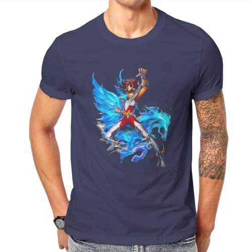 Men Seya Pegasus Knight of Zodiacs Spiral Note Anime Ikki Novelty Classic Creative Top shirt