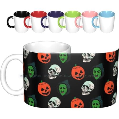 Silver Shamrock Mask Set Ceramic Mugs Coffee Cups Milk Tea Mug Halloween Iii 3 Three Season Witch Skull Skeleton Crone Hag