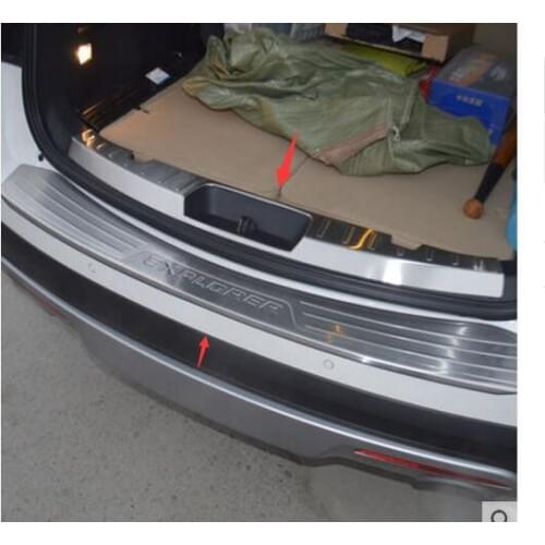 Stainless steel Rear Bumper Protector Sill Trunk Tread Plate Trim Fit For FORD Explorer 2013 2014 2015 2016 2017 2018 2 pcs
