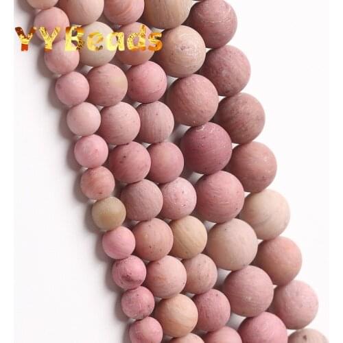 Natural Matte Rose Red Rhodonite Stone Beads Spacer Loose Charms Beads For Jewelry Making DIY Bracelets 15" Strand 4 6 8 10 12mm