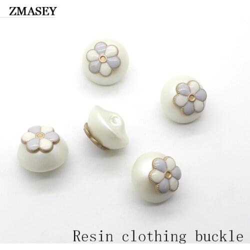 Limited edition! High quality 5pcs resin pearl buttons pearl hand-sewn Mani coat jewelry sewing buttons holiday decoration