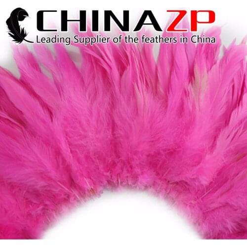 Wholesale and Retail CHINAZP Factory Good Quality Dyed Candy Pink Strung Rooster Schlappen Feathers