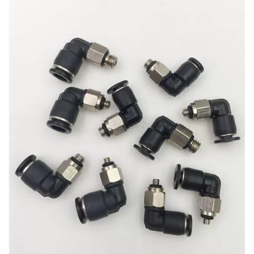 5pcs Pneumatic Miniature Trachea Quick Plug Connector Threaded Straight-through Connector Pl Pl3/4/6mm-m3/5/6 Pneumatic Element