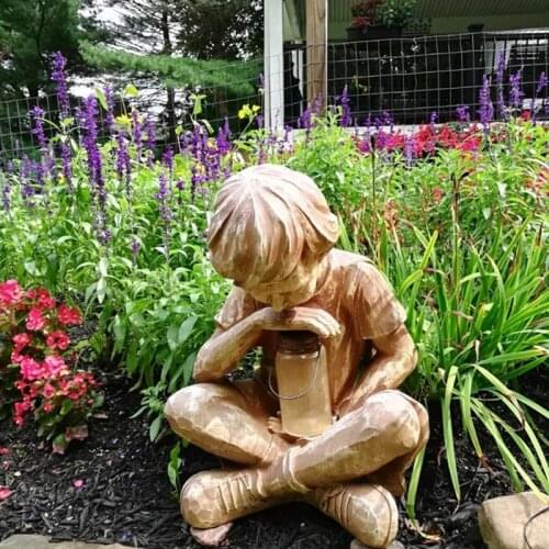 Prodigy Statue Garden Decoration Resin Craft Ornament Garden Decoration Sculpture Gardening Supplies Home Decoration
