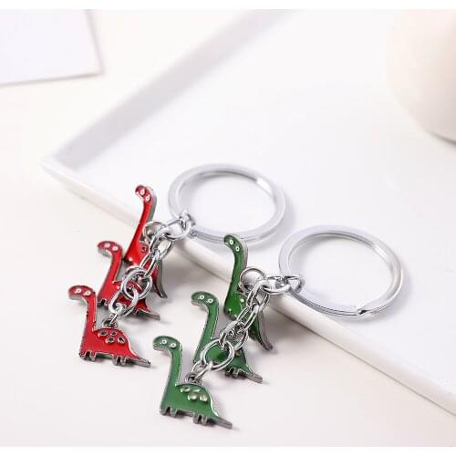 Simple charm cartoon dinosaur keychain fashion animal keychain ladies bag charm keychain pendant decoration best friend gift