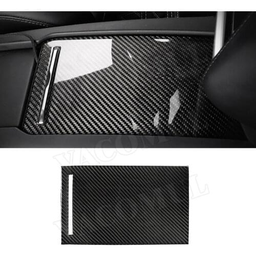 Carbon Fiber Interior Trim Console Armrest Box Moulding Cover Sticker For Tesla Model S X 2014-2019 Car Styling