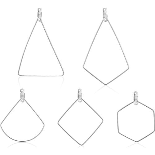 20pcs/lot Stainless Steel Wire Earring Hooks Connector Shaped Beading Tassel Hoop Earring Finding for Earring Jewelry Making