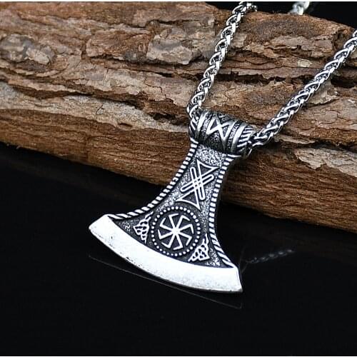Slavic Perun Axe Svarog Talisman Star Of Russia Norse Rune DAGAZ Viking Necklace Men' Pagan Jewelry Axe Thor Hammer egypt Runes