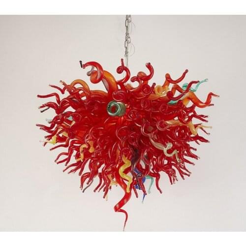 Modern LED Chandelier Lighting Luxury Hand Blown Glass Chandeliers Lamp 80CM Multi Colored Living Room Lobby Lighting Fixtures