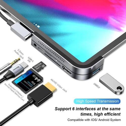 Type-C Docking Station Type-C USB3.0 Hub Supported Service Digital Memory Card Portable Multifunctional Hub for PC Laptop