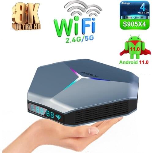 2021 A95X F4 RGB Amlogic S905X4 Smart Android 10.0 TV Box 4K HD YouTube 4GB RAM 32GB 64GB 128GB ROM Wifi Set Top Box 2G 16G