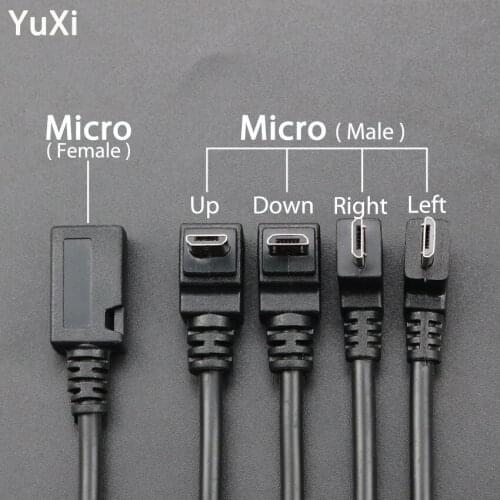 YuXi Micro USB B Male to Female M/F Extension Charging Cable Cord Wire Converter Adapter Micro Plug to Female socket