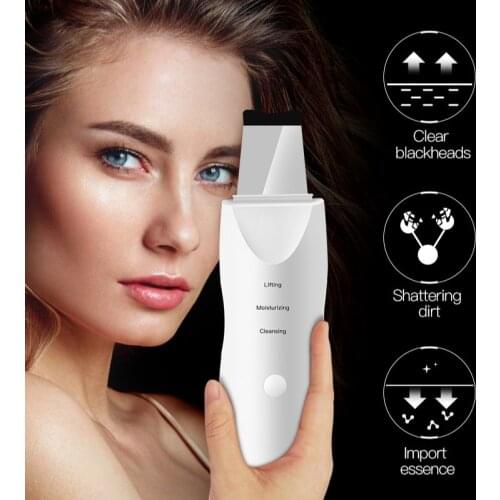 Ultrasonic Face Skin Scrubber Blackhead Acne Cleaning Machine Facial Massager Peeling Shovel Cleaner ToolSkin Care Beauty Device