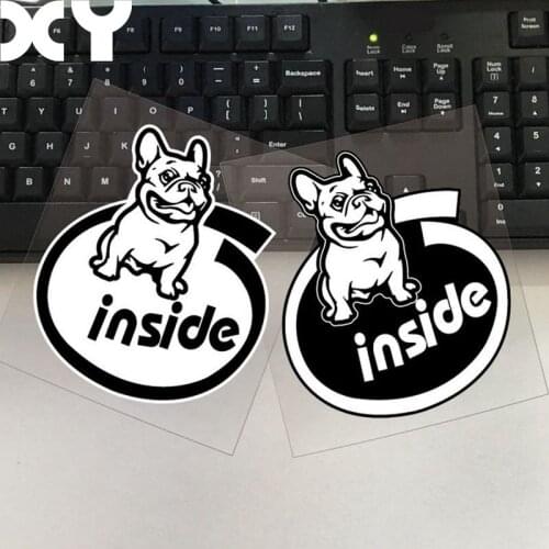 XY 2 Pcs French Bulldog Inside Dog on Board Truck Auto Motor Sticker Decals