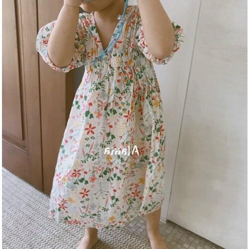 Girls Skirt Korean Floral Dress Princess Dress Summer New Childrens Clothing