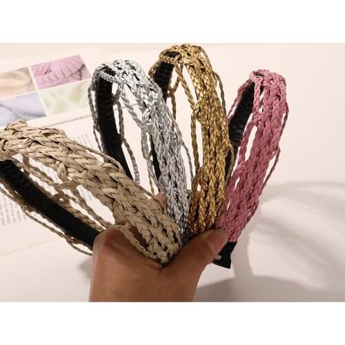 New Fashion Simple Style Headband Personality Solid Color Geometric Twist Braid Headband Headgear Hair Accessories WomenSY167