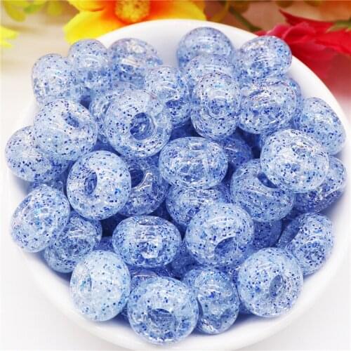 10Pcs Cracked Glitter Color Plastic Pony Beads Jewelry Making Kit Large Hole Acrylic Beads for Jewelry Necklace Making Bracelet