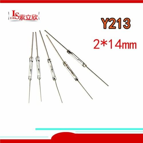 100PCS Reed Magnetic Control Switch 2 * 14mm Magnetic Induction Reed 2x14mm Long White Sensitive Y213 Normally Open