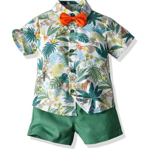 Beach Summer Baby Boy Clothing Suits T-shirt + Shorts 2 Pcs Little Boy Casual Clothes Suits Comfortable clothes For Holiday