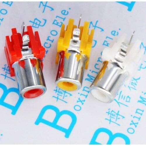 30PCS RCA socket Single hole 2 feet / 3 feet / AV core socket / PCB soldering audio video lotus seat / AV-8.4-5 speaker socket