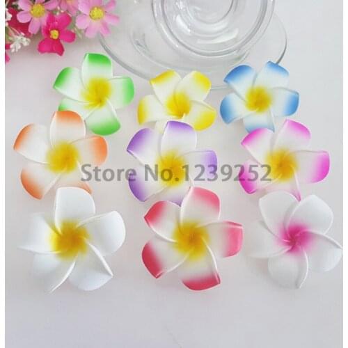 30PCS Decoration Plumeria Rubra artificial flowers PE Foam Hair Clip Pin Corsage Brooch Bridal Wedding Decoration fake Flower