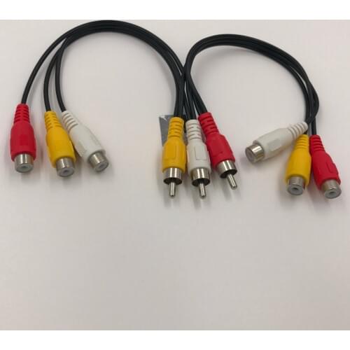 3RCA male to 6 RCA Female Cable High Quality Y Splitter Video Adapter Yellow to White+Red 20cm 1Pcs