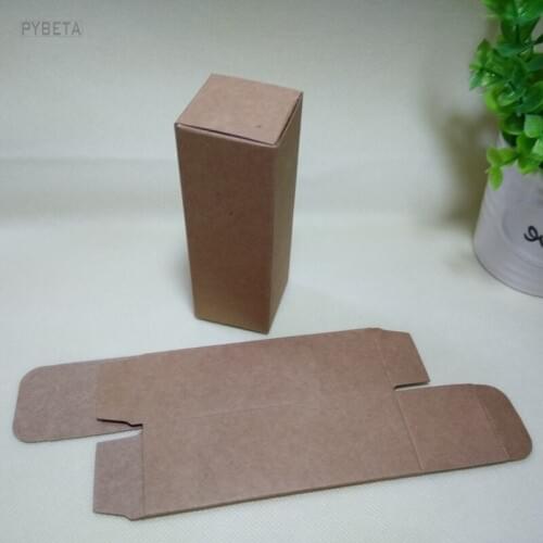 50pcs- 5*5*15cm Kraft paper packaging box white cosmetics Essential Oil Sprays sample Gift valve tubes boxes 5.2*5.2*17cm