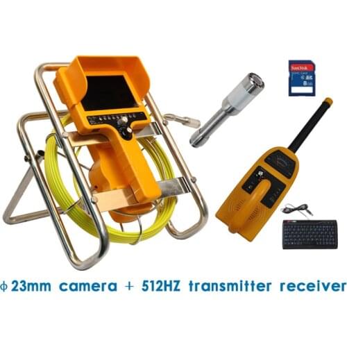 7" Monitor 23mm 512hz Transmitter Built-in Camera Sewer Pipe Drain Inspection Video System With DVR Receiver Pipeline Locator