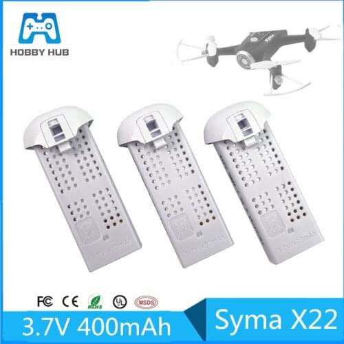 3pcs/lot Original Syma X22 / X22w drone battery RC Quadcopter Spare Parts Accessories 3.7V 400mAh Battery