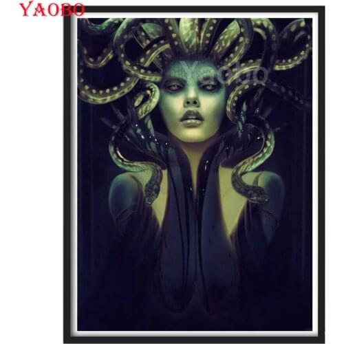 Snake girl diamond painting,full,square,round diamond embroidery mosaic diamond diy handwork puzzle diamant Gothic Woman